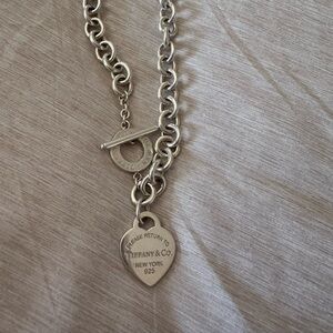Heart tag toggle, Tiffany necklace in silver. Engraved on the back with 300 K.